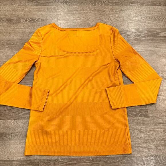Scotch & Soda Womens M NEW Mercerized Square Neck Top Stretch Long Sleeve Orange - Picture 9 of 10